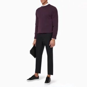 Theory Purple Waffle Crewneck Sweater